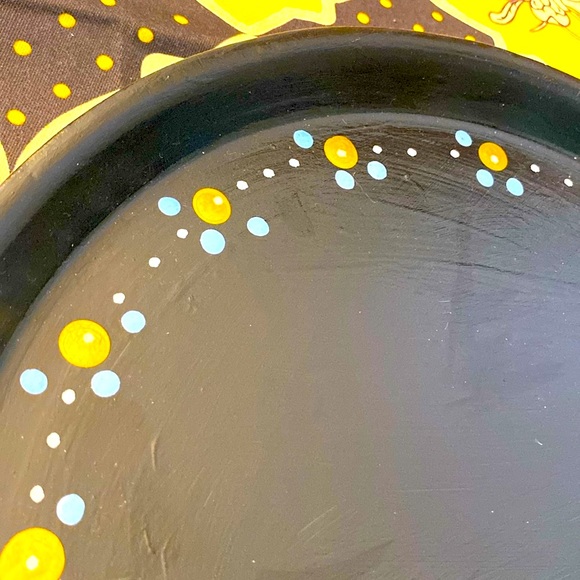 Vintage ⭐️ wooden/coated custom hand painted tray 11” - Picture 2 of 6